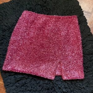 H& M pink sparkle glitter metallic mini skirt Small